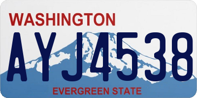 WA license plate AYJ4538