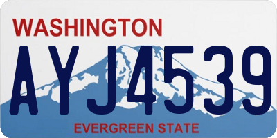 WA license plate AYJ4539