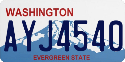 WA license plate AYJ4540