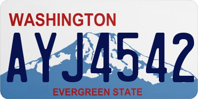 WA license plate AYJ4542