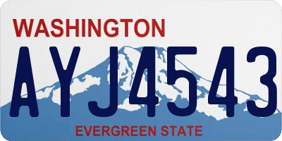 WA license plate AYJ4543