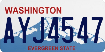 WA license plate AYJ4547