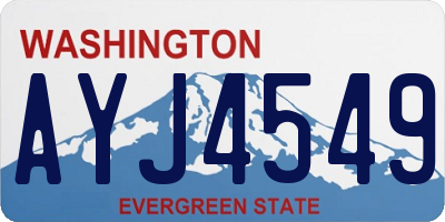 WA license plate AYJ4549