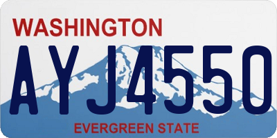 WA license plate AYJ4550