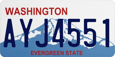 WA license plate AYJ4551