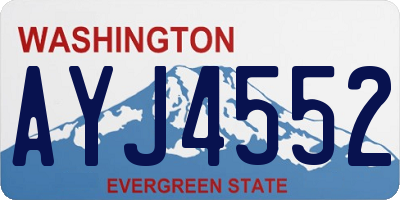 WA license plate AYJ4552