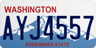 WA license plate AYJ4557