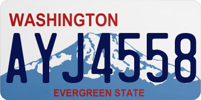 WA license plate AYJ4558