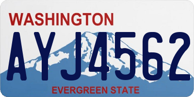 WA license plate AYJ4562