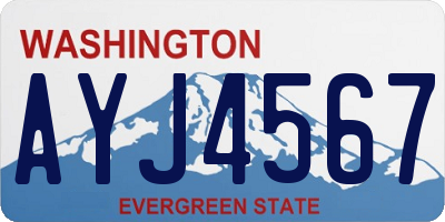WA license plate AYJ4567