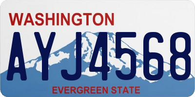 WA license plate AYJ4568
