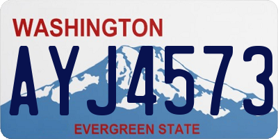 WA license plate AYJ4573