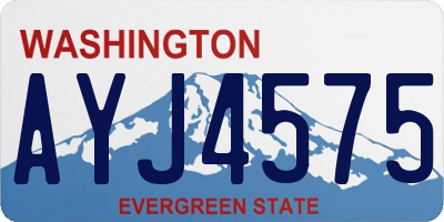 WA license plate AYJ4575