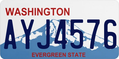 WA license plate AYJ4576