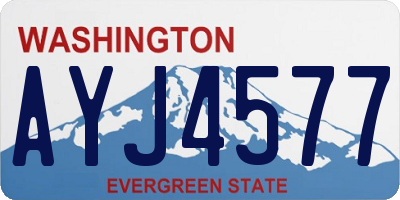 WA license plate AYJ4577