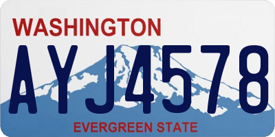 WA license plate AYJ4578