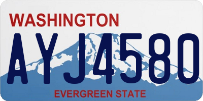 WA license plate AYJ4580