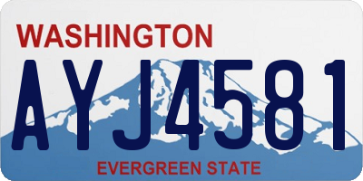 WA license plate AYJ4581
