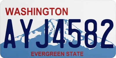 WA license plate AYJ4582