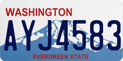 WA license plate AYJ4583