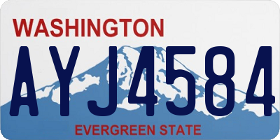 WA license plate AYJ4584