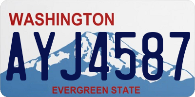 WA license plate AYJ4587