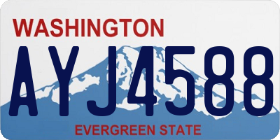 WA license plate AYJ4588