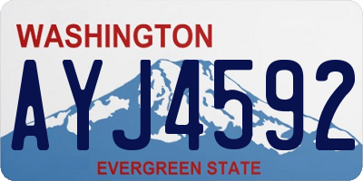 WA license plate AYJ4592