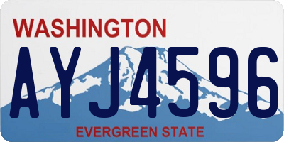 WA license plate AYJ4596