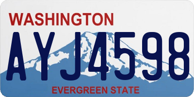 WA license plate AYJ4598