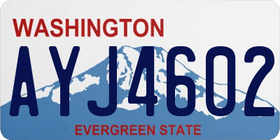 WA license plate AYJ4602