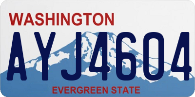 WA license plate AYJ4604
