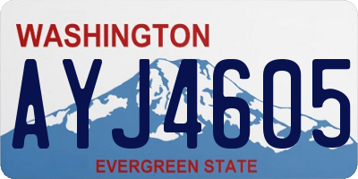 WA license plate AYJ4605