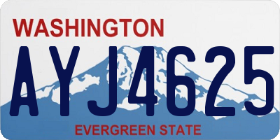 WA license plate AYJ4625