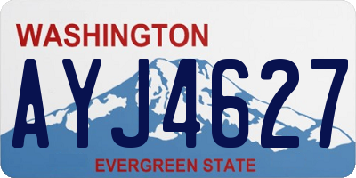 WA license plate AYJ4627