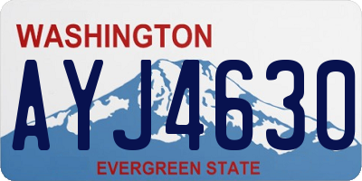 WA license plate AYJ4630
