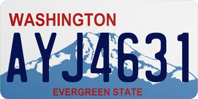 WA license plate AYJ4631