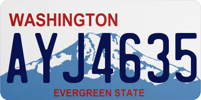 WA license plate AYJ4635