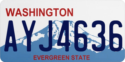 WA license plate AYJ4636