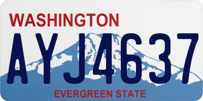 WA license plate AYJ4637