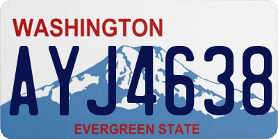 WA license plate AYJ4638