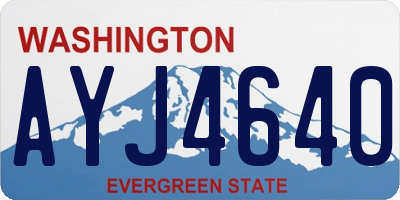 WA license plate AYJ4640