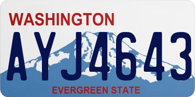 WA license plate AYJ4643