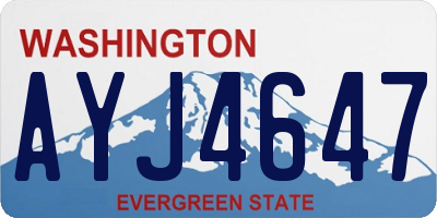 WA license plate AYJ4647