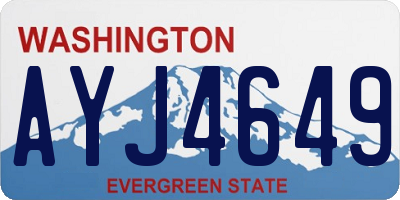 WA license plate AYJ4649