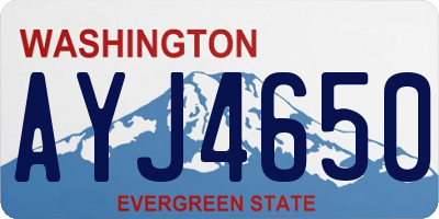 WA license plate AYJ4650