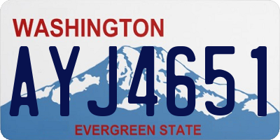 WA license plate AYJ4651