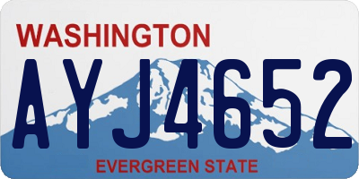 WA license plate AYJ4652