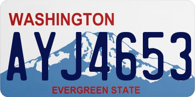 WA license plate AYJ4653