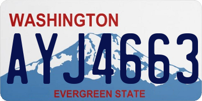 WA license plate AYJ4663